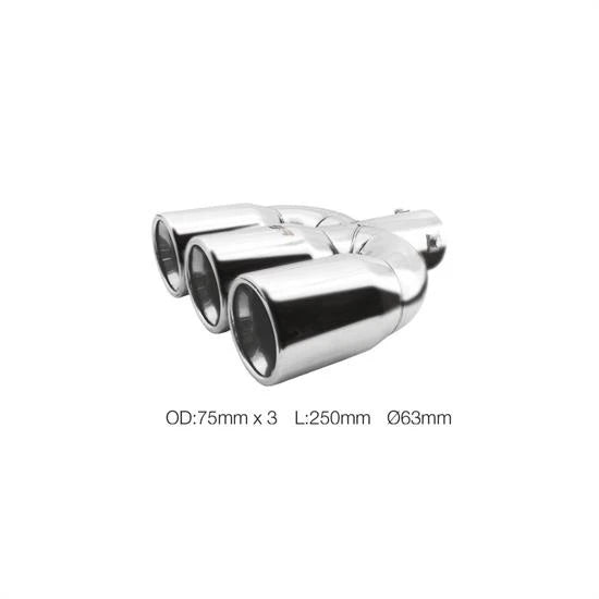 Terminale rotondo 63mm tre uscite acciaio inox SIMONI RACING