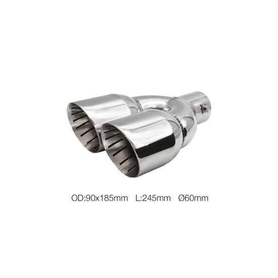 Terminale doppio 60mm rotondo inclinato acciaio inox SIMONI RACING