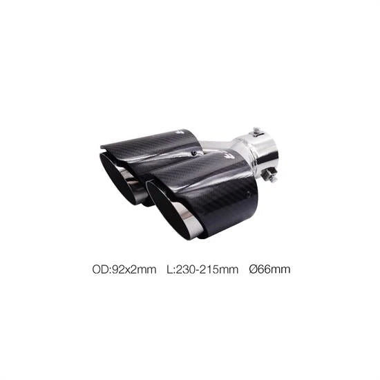 Terminale rotondo 66mm doppio disassato carbonio e acciaio inox SIMONI RACING