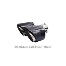 Terminale rotondo 66mm doppio disassato carbonio e acciaio inox SIMONI RACING