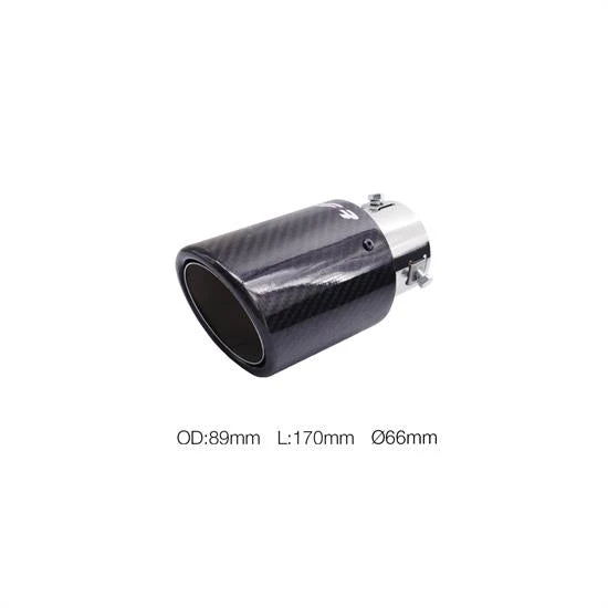 Terminale rotondo 66mm inclinato carbonio inox, uscita 89mm SIMONI RACING