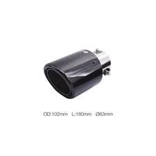 Terminale rotondo 63mm inclinato carbonio inox, uscita 102mm SIMONI RACING