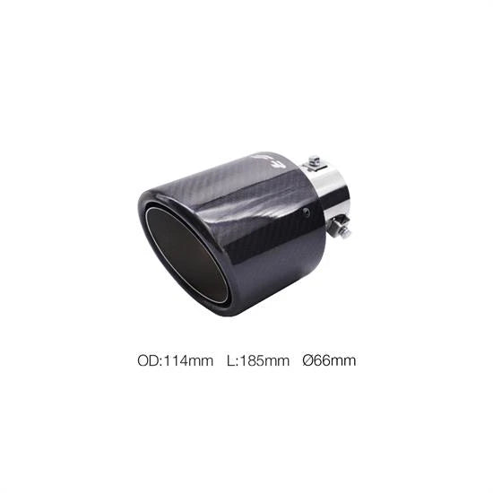 Terminale rotondo 63mm inclinato carbonio inox, uscita 114mm SIMONI RACING