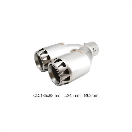 Terminale rotondo 63mm doppio acciaio inox satinato SIMONI RACING