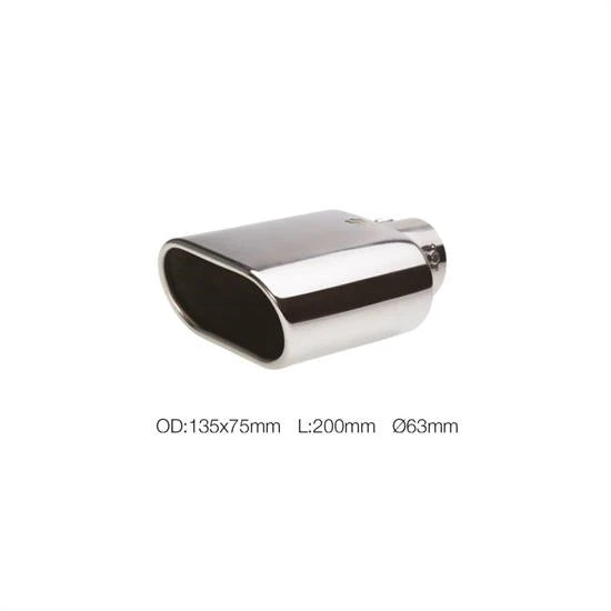 Terminale rettangolare 63mm inclinato acciaio inox SIMONI RACING