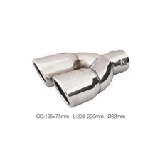 Terminale rotondo 63mm doppio inclinato disassato acciaio inox SIMONI RACING