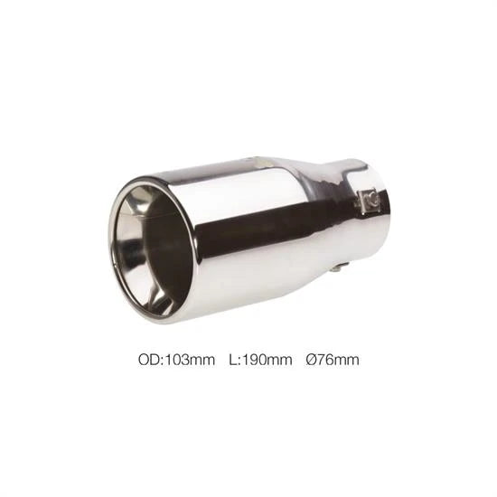 Terminale rotondo 76mm inclinato acciaio inox SIMONI RACING