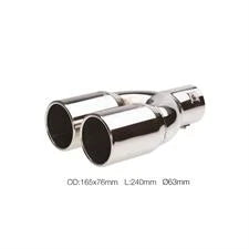 Terminale rotondo 63mm doppio acciaio inox SIMONI RACING