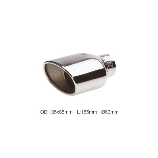 Terminale ovale 63mm inclinato acciaio inox SIMONI RACING