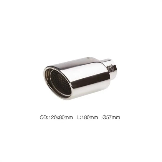 Terminale ovale 57mm inclinato acciaio inox SIMONI RACING