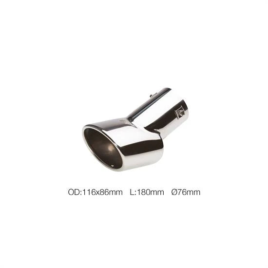 Terminale ovale 76mm DTM acciaio inox SIMONI RACING