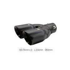 Terminale rotondo 63mm doppio inclinato acciaio inox SIMONI RACING