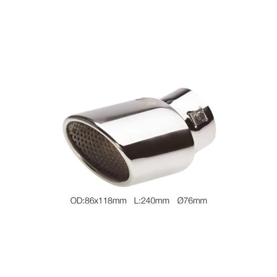 Terminale ovale 76mm inclinato acciaio inox SIMONI RACING