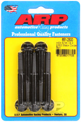 ARP "5/16""-18 X 2.500 hex black oxide bolts (5pcs)