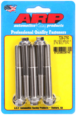 "3/8""-24 x 2.750 hex SS bolts" (5pcs)