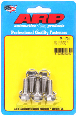 ARP M8 x 1.25 x 20 Hex SS Bolts (5/pkg)