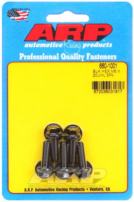 ARP M6 x 1.00 x 20 Hex Black Oxide Hex Bolts (5/pkg)