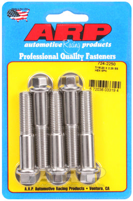 "7/16""-20 x 2.250 hex SS bolts" (5pcs)