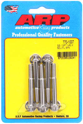 ARP M6 x 1.00 x 50 12pt Stainless Steel Bolts (Set of 5)