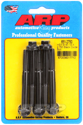 "5/16""-18 X 2.750 hex black oxide bolts" (5pcs)
