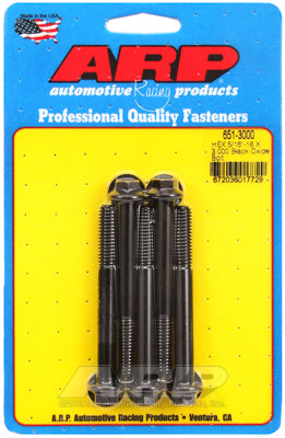 "5/16""-18 X 3.000 hex black oxide bolts" (5pcs)