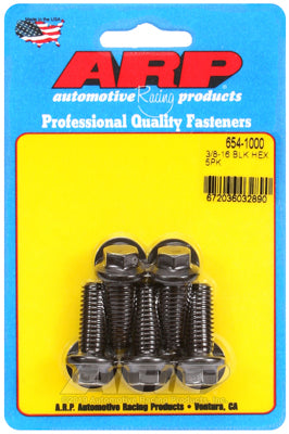 "3/8""-16 x 1.000 hex 7/16 wrenching black oxide bolts"(5pcs