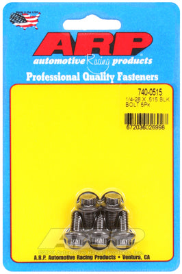 "1/4""-28 x .515 12pt black oxide bolts" (5pcs)