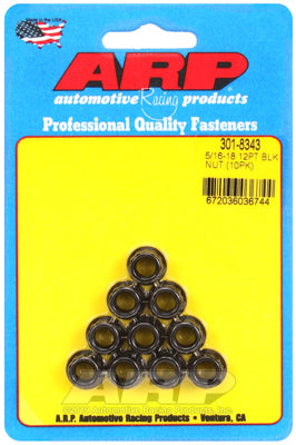 ARP 5/16in-18 12pt Black Oxide Nut Kit (10-Pkg)
