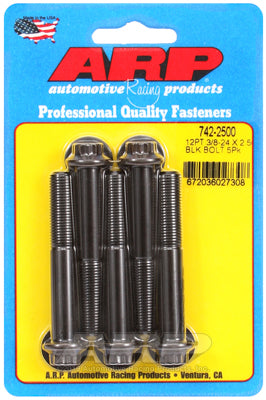"3/8""-24 x 2.500 12pt black oxide bolts" (5pcs)