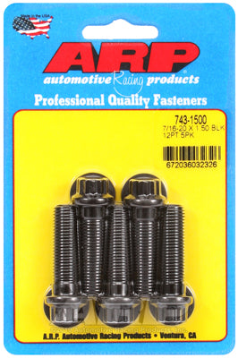 ARP 7/16 Inch -20x1.500 12pt Black Oxide Bolts (5/pkg)