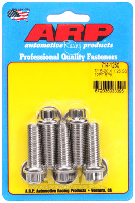 ARP 7/16in -20 x 1.250 12pt SS Bolts (5/pkg)