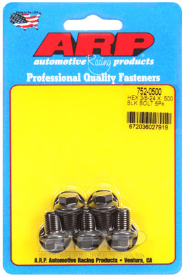 ARP 3/8 Inch -24 x .500 Black Hex Oxide Bolts (5/pkg)
