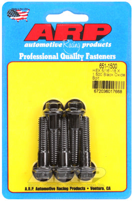 "5/16""-18 X 1.500 hex black oxide bolts" (5pcs)