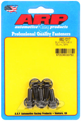ARP M6 x 1.00 x 16 Black Oxide Hex Bolts (5/pkg)