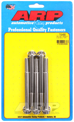 "3/8""-24 x 4.000 12pt 7/16 wrenching SS bolts" (5pcs)