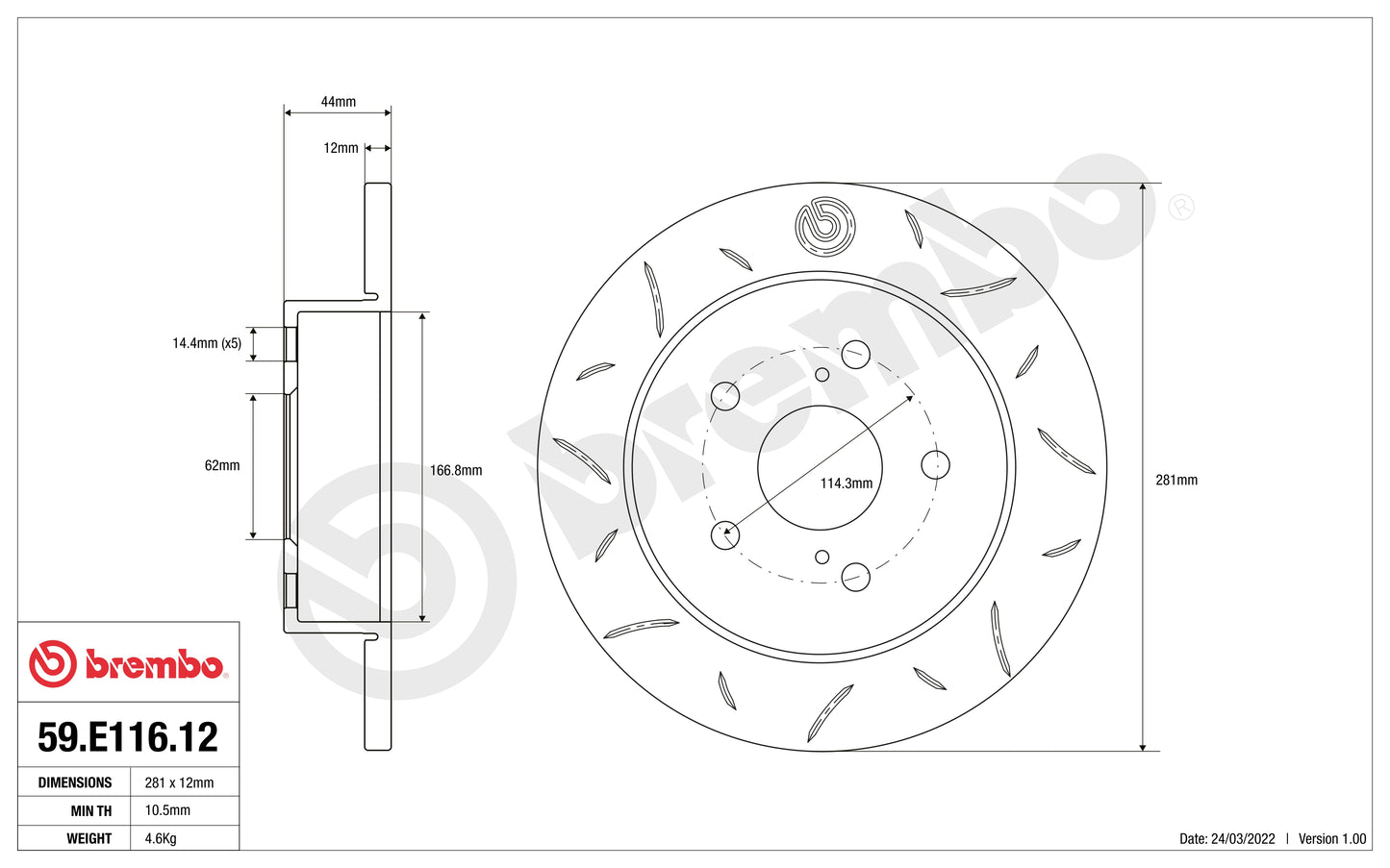 Disco Brembo Sport 59.E116.12 - Autobox