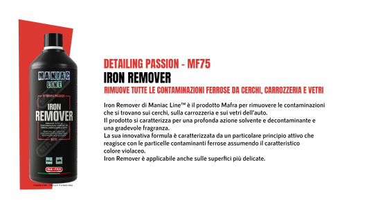 IRON REMOVER - Rimuove tutte le contaminazioni ferrose da cerchi, carrozzeria e vetri | ManiacLine - Autobox