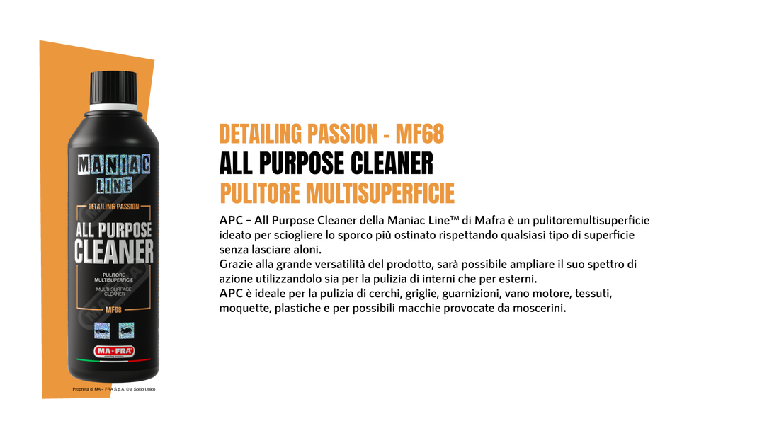 APC ALL PURPOSE CLEANER - Pulitore multisuperficie ideale per la pulizia della tua auto | ManiacLine - Autobox