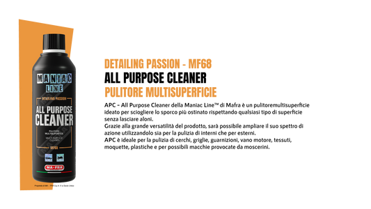 APC ALL PURPOSE CLEANER - Pulitore multisuperficie ideale per la pulizia della tua auto | ManiacLine - Autobox