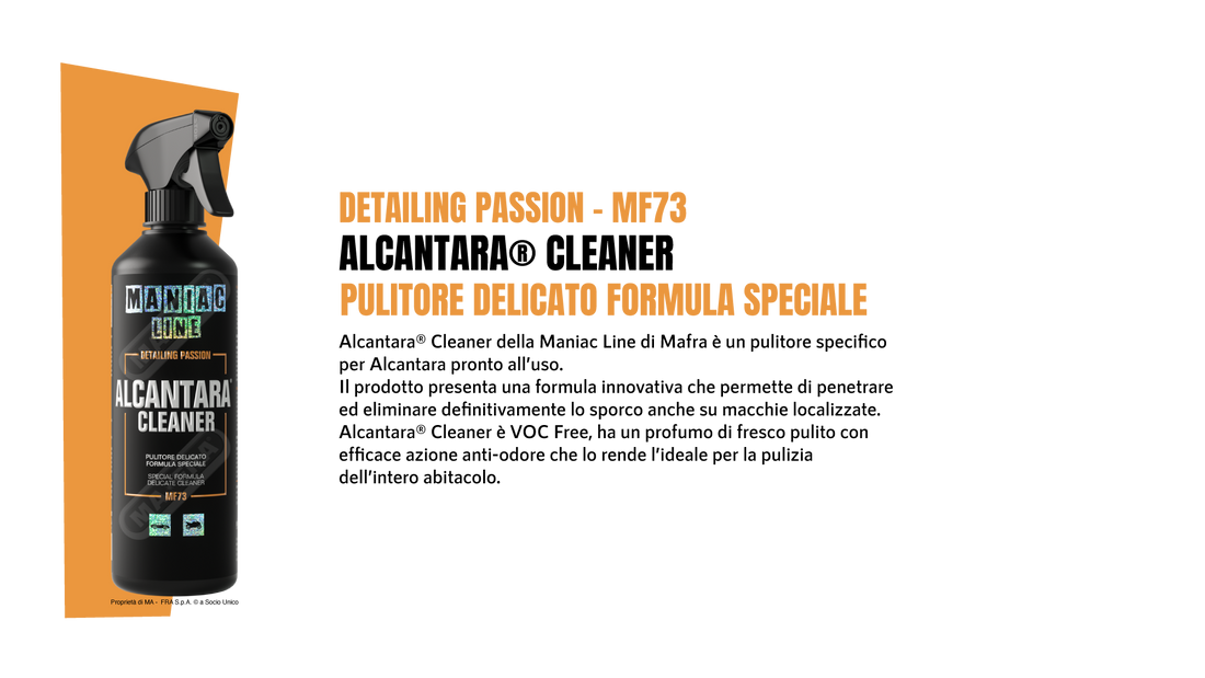 ALCANTARA CLEANER: Pulitore delicato formula speciale per gli interni della tua auto | ManiacLine - Autobox