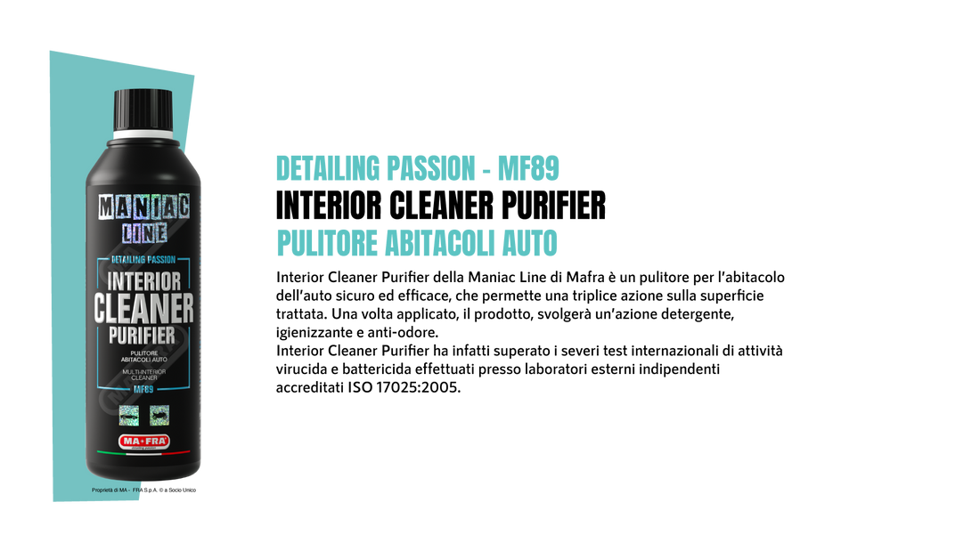 INTERIOR CLEANER PURIFIER - Pulitore abitacoli auto per igienizzare gli interni | ManiacLine - Autobox