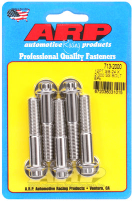"3/8""-24 x 2.000 12pt SS bolts" (5pcs)