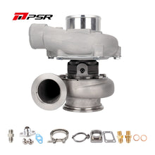 PSR3576 Compact Dual Ball Bearing Turbocharger - STAINLESS STEEL V-BAND INLET, V-BAND OUTLET, 1.03A/R + T25 Adapter