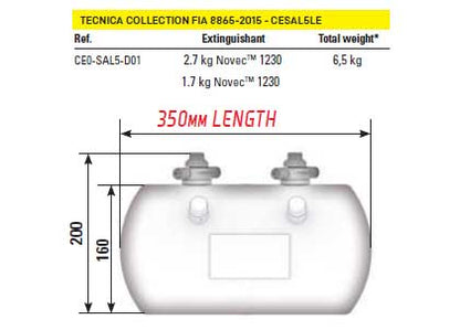 Estintore CESAL 5 SE FIA 8865-2015 AUTO ELETTRICHE/IBRIDE OMP