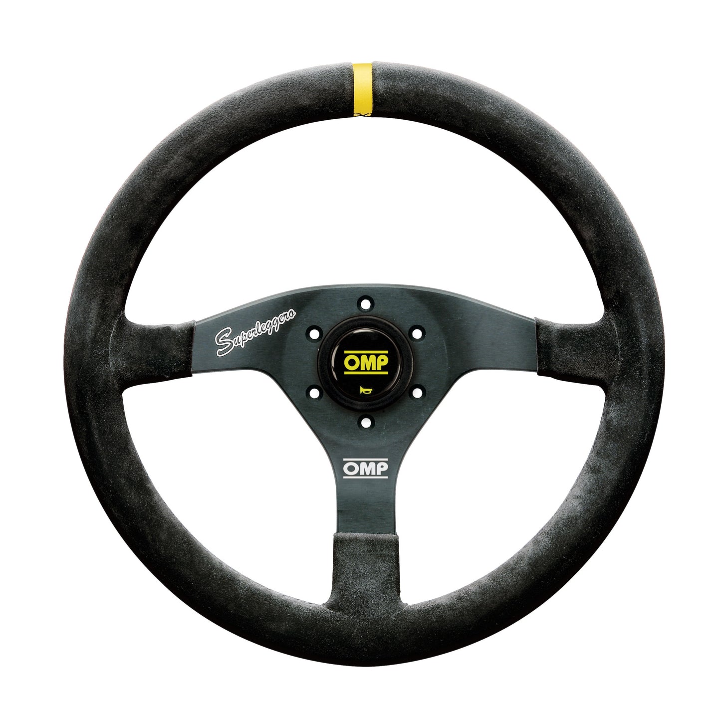 Volante da Corsa piatto Velocità Superleggero in pelle scamosciata OMP