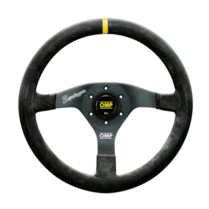 Volante da Corsa piatto Velocità Superleggero in pelle scamosciata OMP
