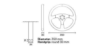 Volante da Corsa piatto Velocità Superleggero in pelle scamosciata OMP