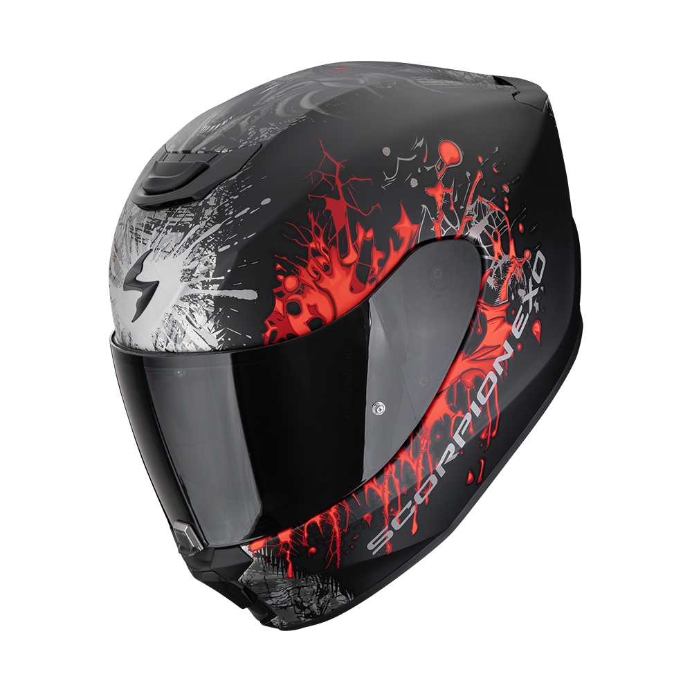 EXO-391 WOLF NERO OPACO-ARGENTO-ROSSO