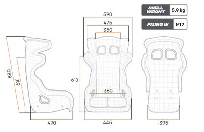 SEAT HTE ONE ULTRA LITE FIA 8862-2009 OMP
