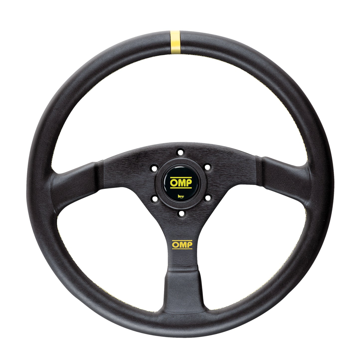 Volante da Corsa piatto Velocità in pelle liscia OMP